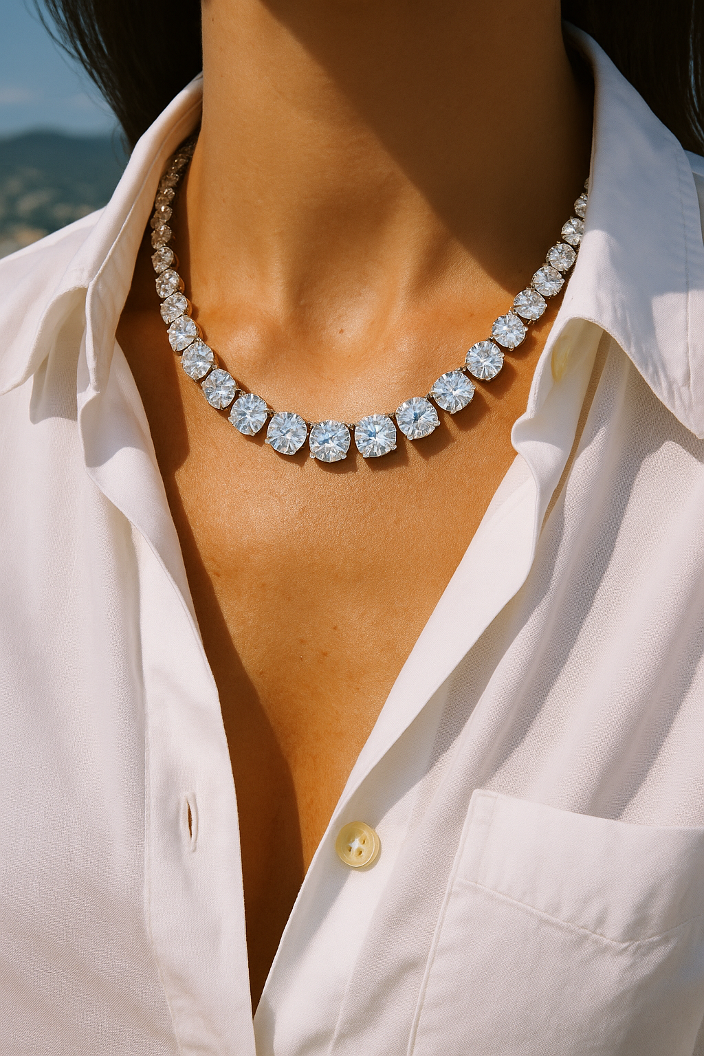 The Riviera Diamond Tennis Necklace