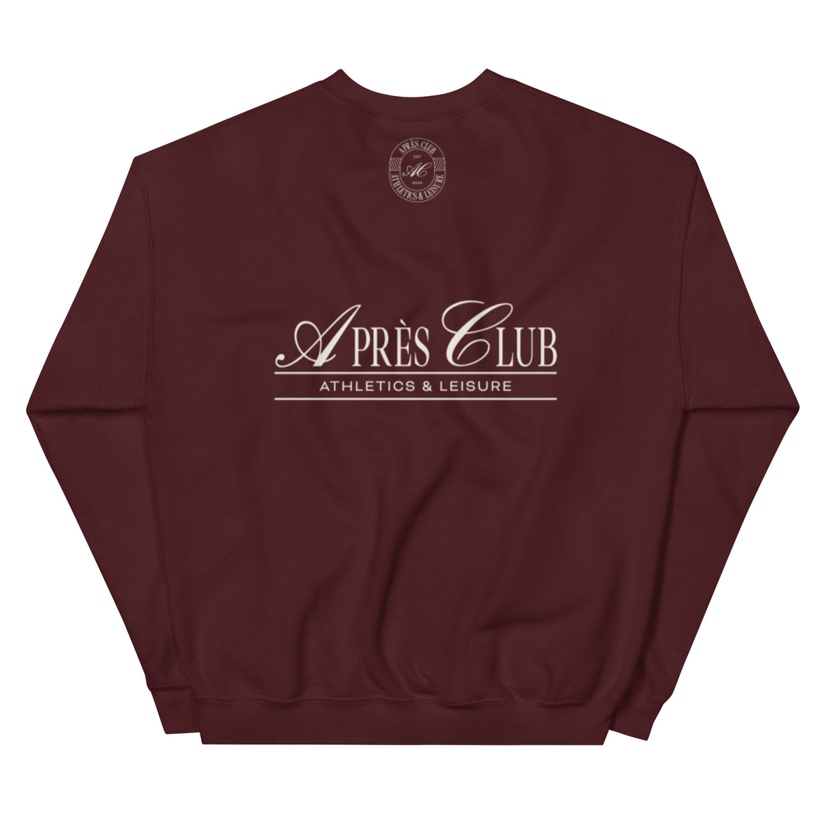 Maroon Après Club crest crewneck sweatshirt, alternate view