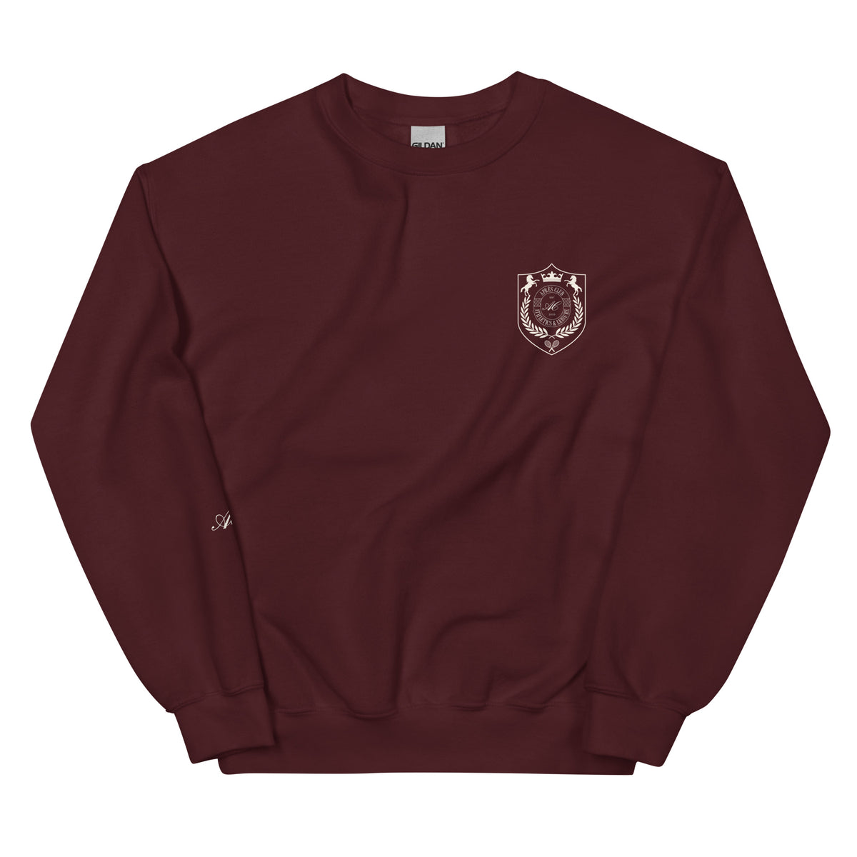 Maroon Après Club crest crewneck sweatshirt