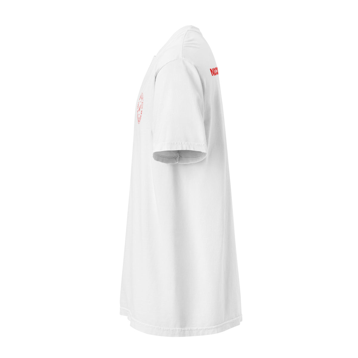 White No Comment heavyweight t-shirt, left side view