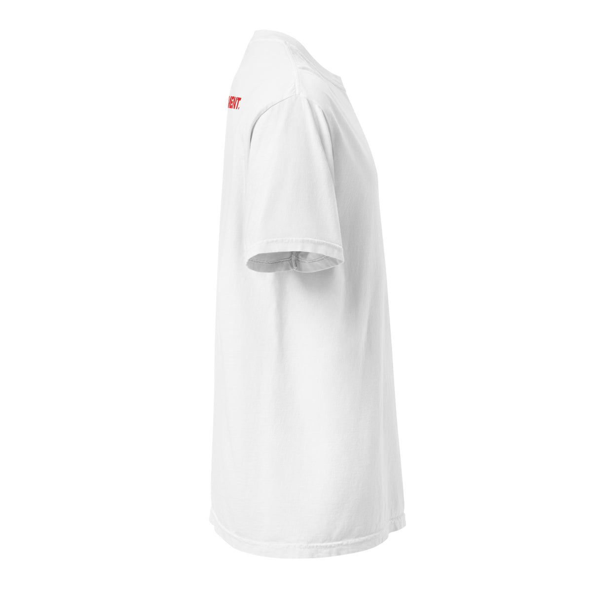 White No Comment heavyweight t-shirt, right side view