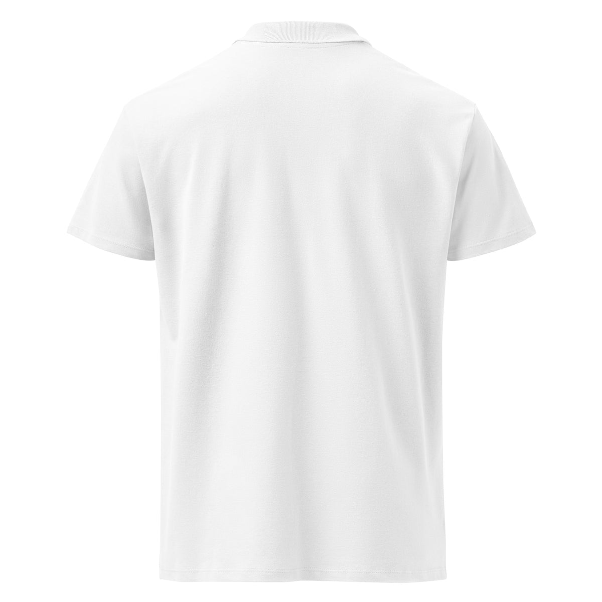 White piqué polo shirt with green Après Club badge embroidered on the chest, alternate view 2